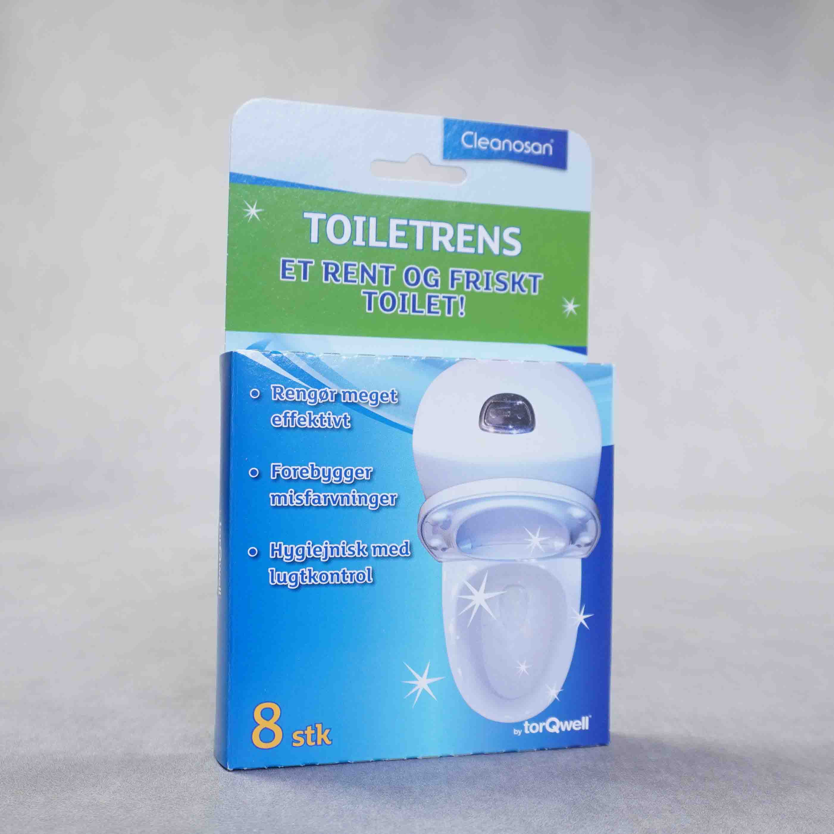 En pakke Cleanosan toilet rens tabs