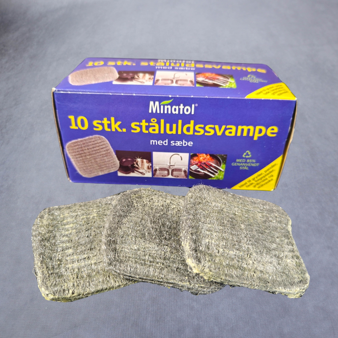 Stålskuresvamp med sæbe 10 pak